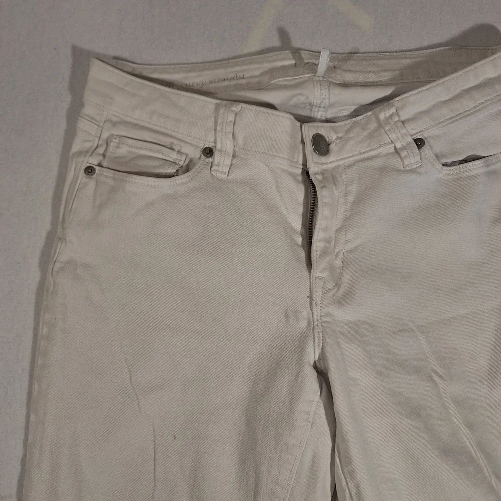 Ann Taylor LOFT Sz 29/8 White Jeans Curvy Fit Straight Leg Stretch